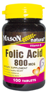 Folic Acid 800 Mcg | Mason Natural